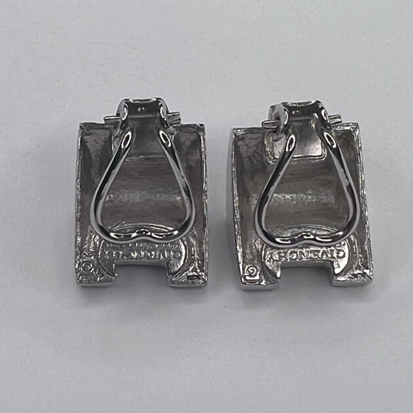Givenchy Vintage 1979 Brutalist Silver Clip on earrings - Picture 3 of 6
